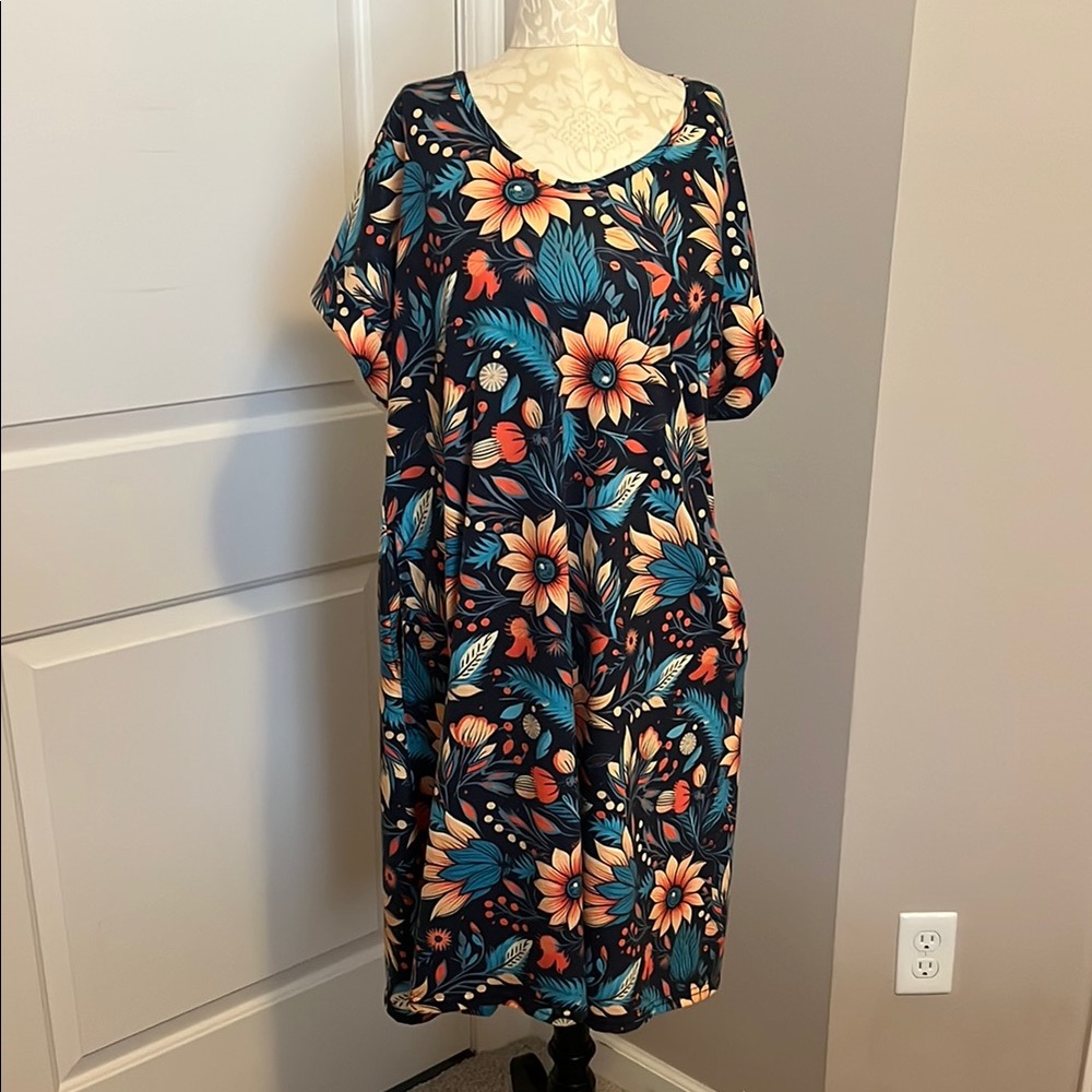 Amazon black Floral Midi Dress